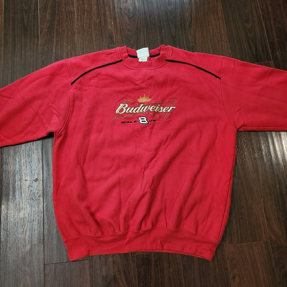Budweiser Dale 8 Jr. Red long sleeve pullover Size XL